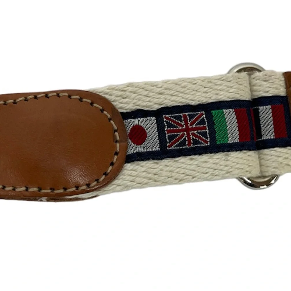 United Colors Of Benetton Flag Belt Italy Benetton 100% Cotton S Vtg 1980s